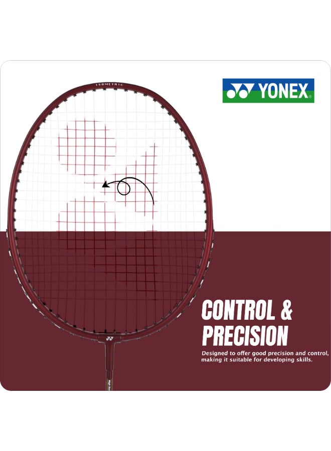 يونيكس مضرب تنس الريشة Yonex GR 303 مصنوع من مزيج الألومنيوم، بغطاء كامل - إطار خفيف الوزن ومتين، مضرب مشدود مسبقًا للمبتدئين واللاعبين الهواة، أسود - Image 5